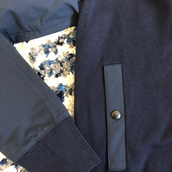 Mix texture jacket - Blue - Picture 4 of 4